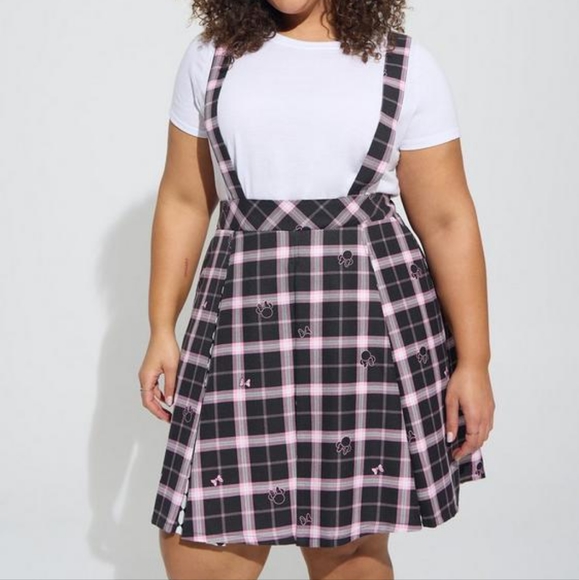 Torrid | NWT Disney Mini Mouse "Dress-Alls" in Pink Plaid and Checkers | Size 1X - Picture 2 of 7